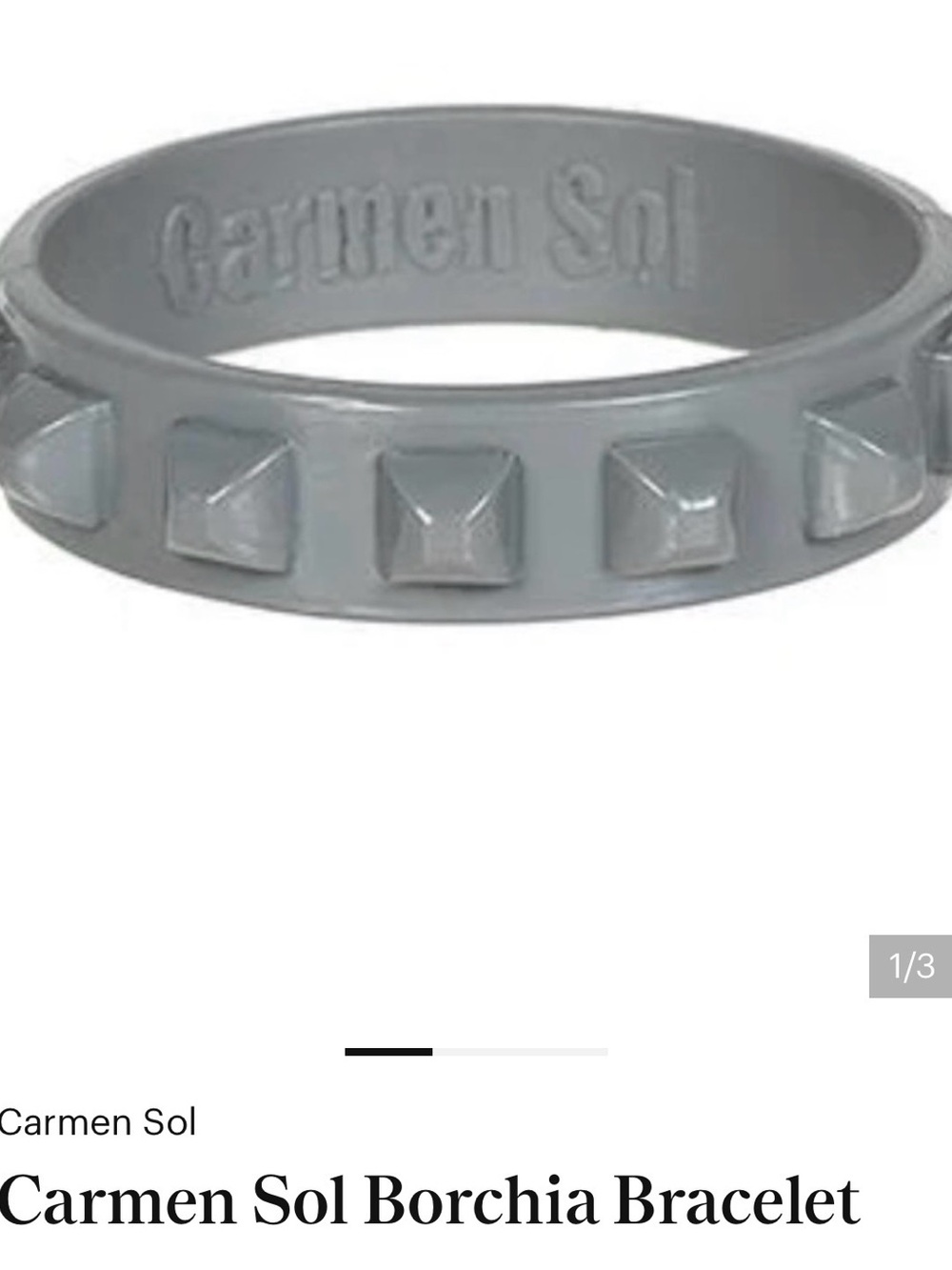 Carmen Sol “Borchia” Silver Studded Metallic Women's Waterproof Bracelet